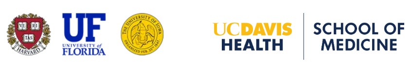 Badges inspired by respected academic and medical institutions such as the University of Florida and leading Schools of Medicine, symbolizing scientific credibility and educational authority.
